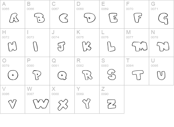 Duped uppercase A-Z preview