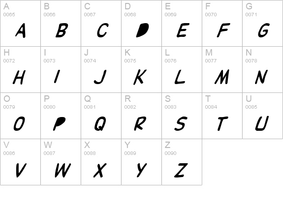 DupuyBALloon Italic uppercase A-Z preview
