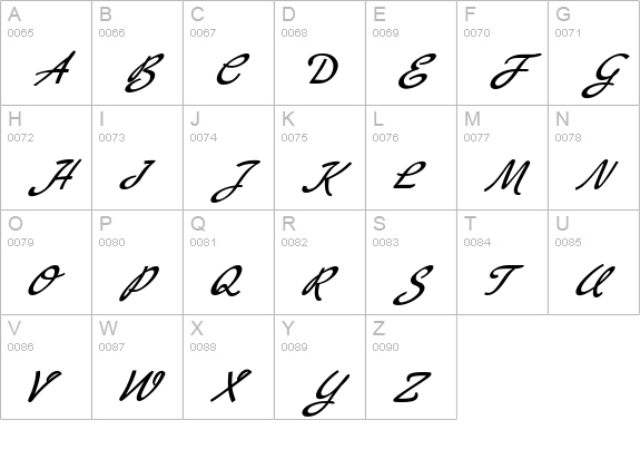 DURANGO FONT uppercase A-Z preview