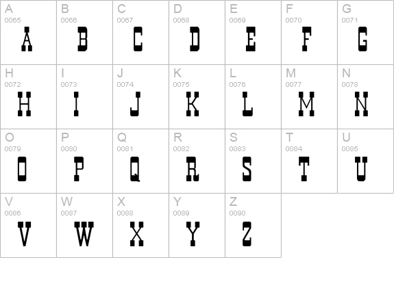 Durango-Normal uppercase A-Z preview