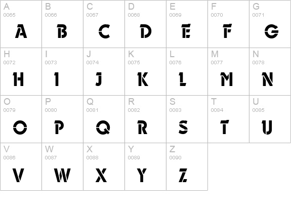 Durango-Stencil-Medium-Regular uppercase A-Z preview