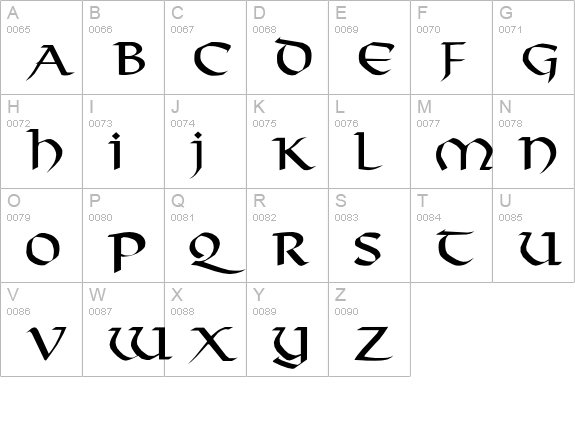Durrette uppercase A-Z preview