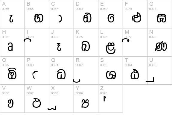 Dusharnbi uppercase A-Z preview