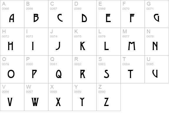 DustineSolid Regular uppercase A-Z preview