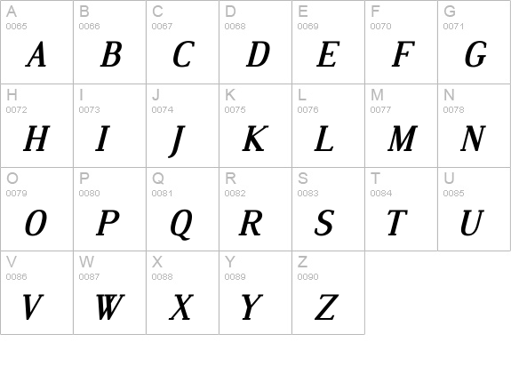 Dustismo Roman uppercase A-Z preview