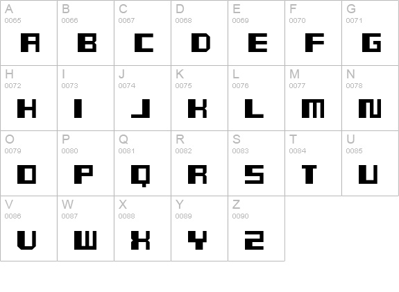Dusty uppercase A-Z preview