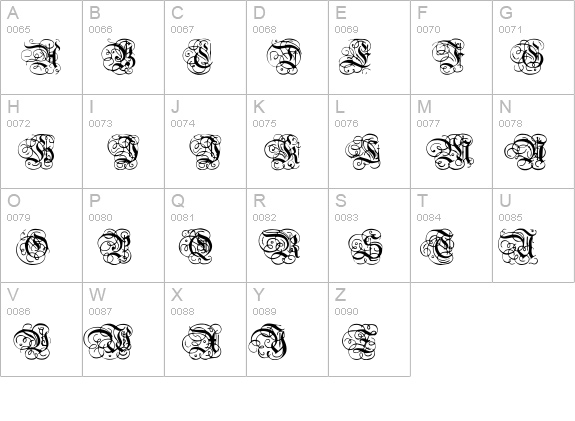 Dutch Initials Normal uppercase A-Z preview