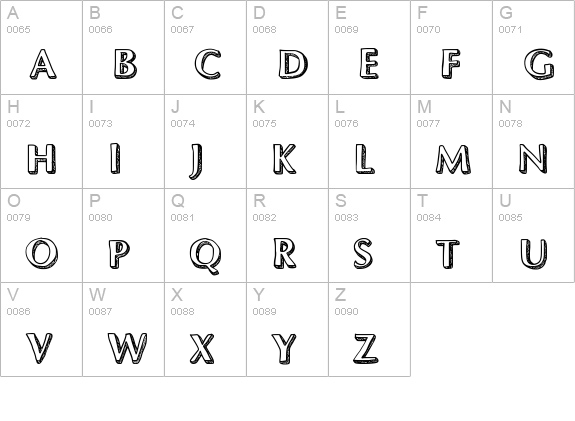Dynasty uppercase A-Z preview