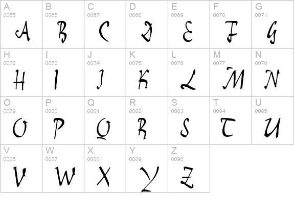 E BrantScript uppercase A-Z preview