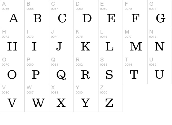 E710-Roman-Regular uppercase A-Z preview