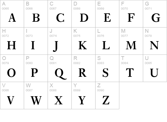 E720-Roman-Bold uppercase A-Z preview
