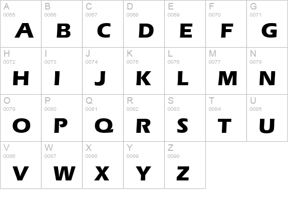 E820-Sans-Xbold-Regular uppercase A-Z preview