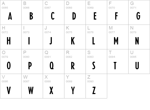 E821-Sans-Regular uppercase A-Z preview