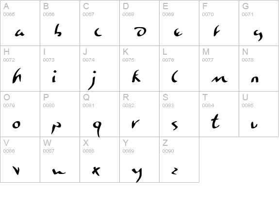 Eagleclaw uppercase A-Z preview