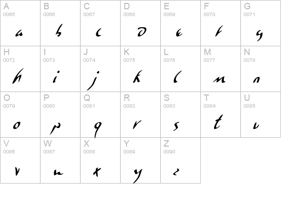 Eagleclaw Condensed Italic uppercase A-Z preview