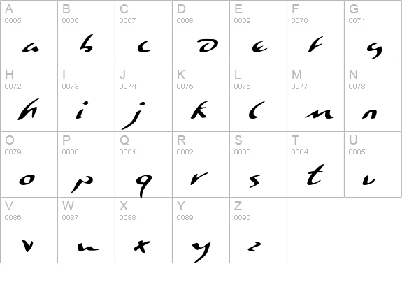 Eagleclaw Expanded Italic uppercase A-Z preview