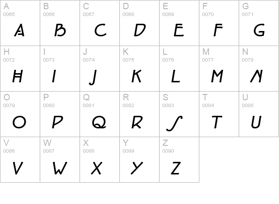 EaglefeatherFormalBoldItalic uppercase A-Z preview