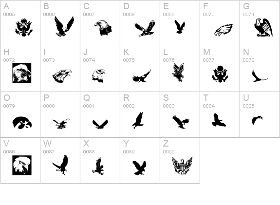 Eaglemania uppercase A-Z preview