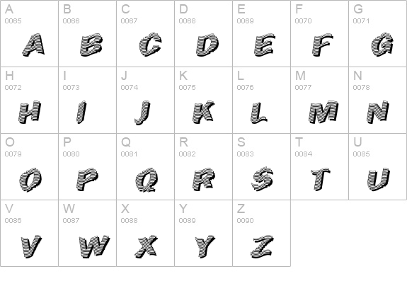 Early Tickertape uppercase A-Z preview