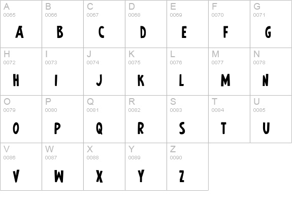Earth's Mightiest Bold uppercase A-Z preview