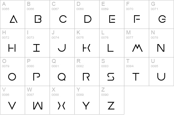 Earth Orbiter uppercase A-Z preview
