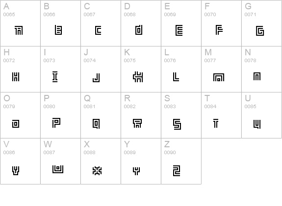 Earth People uppercase A-Z preview