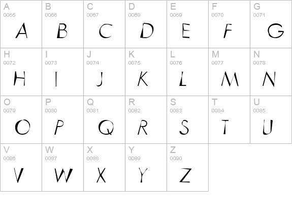 Earthquake uppercase A-Z preview