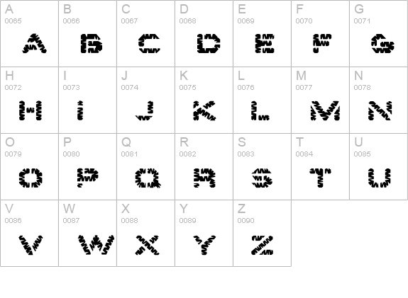 Earthwater uppercase A-Z preview