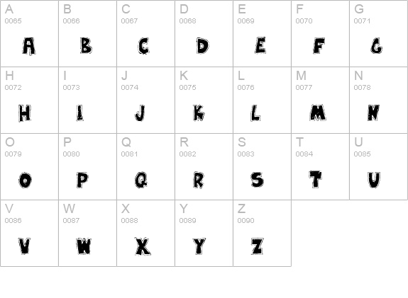Earwax Wit uppercase A-Z preview