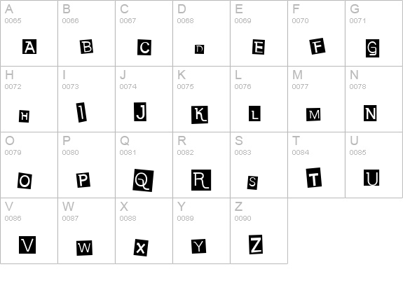 Earwig Factory uppercase A-Z preview