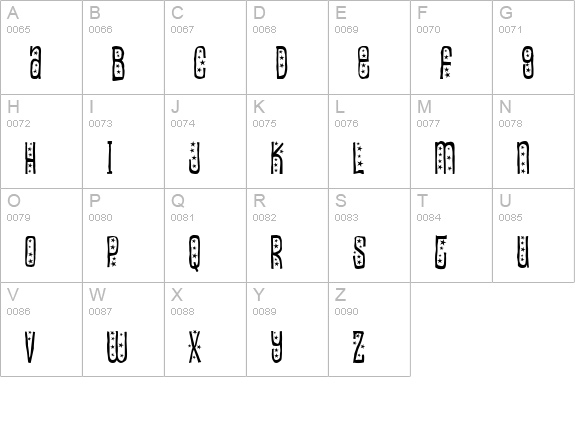 Easily amused uppercase A-Z preview