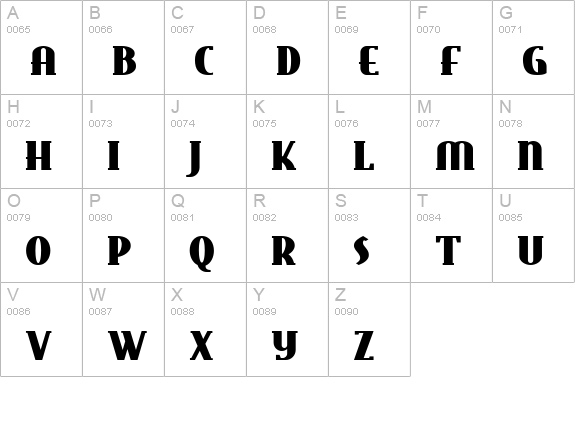 East Market NF uppercase A-Z preview