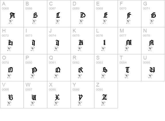 EasterBunny uppercase A-Z preview