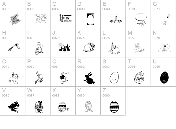 Eastereggs uppercase A-Z preview