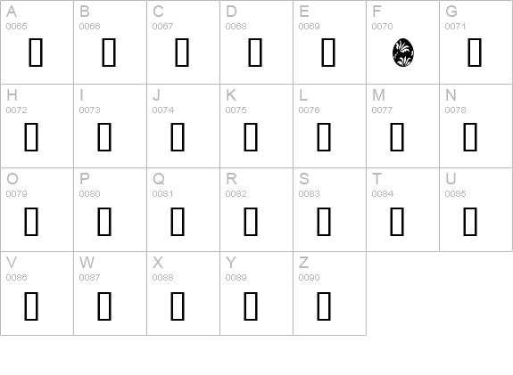 EasterTime uppercase A-Z preview
