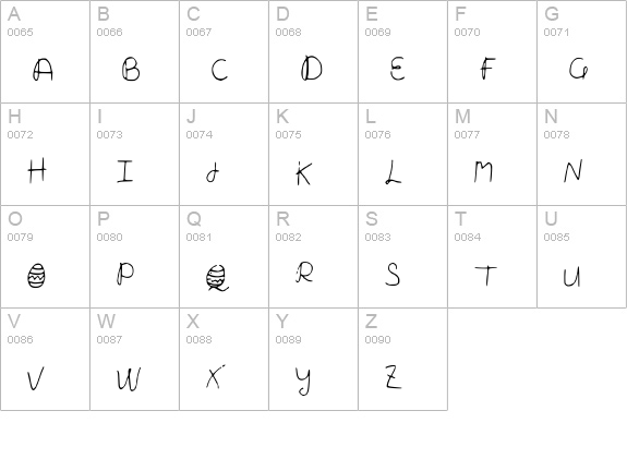 EasterYolk uppercase A-Z preview