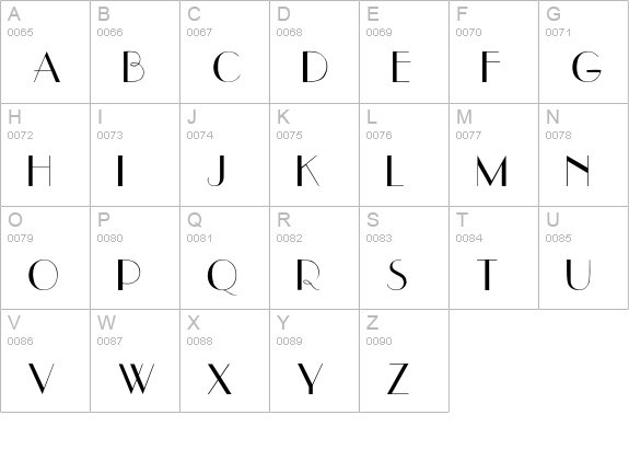 EastSide uppercase A-Z preview