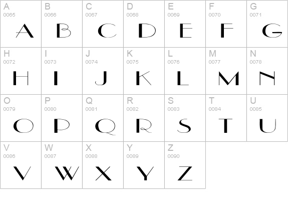 EastSide Ex uppercase A-Z preview
