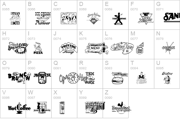Eating Out uppercase A-Z preview