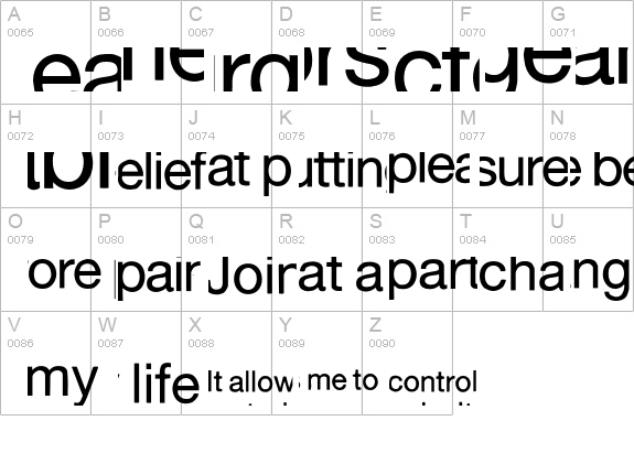 EchoPageThree uppercase A-Z preview