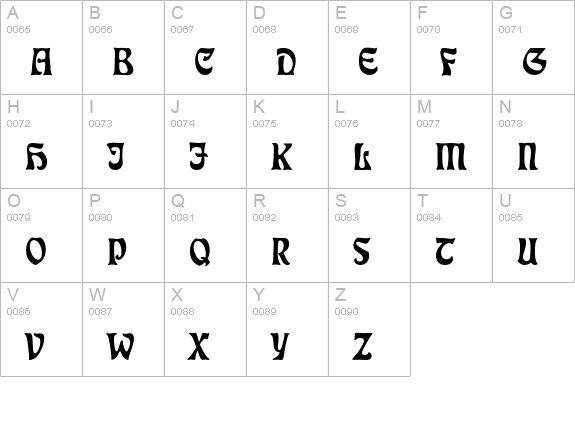 EckmannEF uppercase A-Z preview