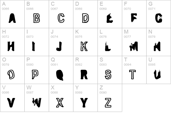 Eclipsed Moon Outline uppercase A-Z preview