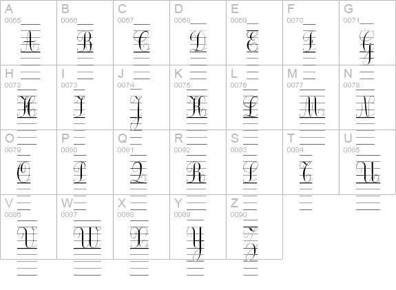 Ecolier_lignes_court uppercase A-Z preview