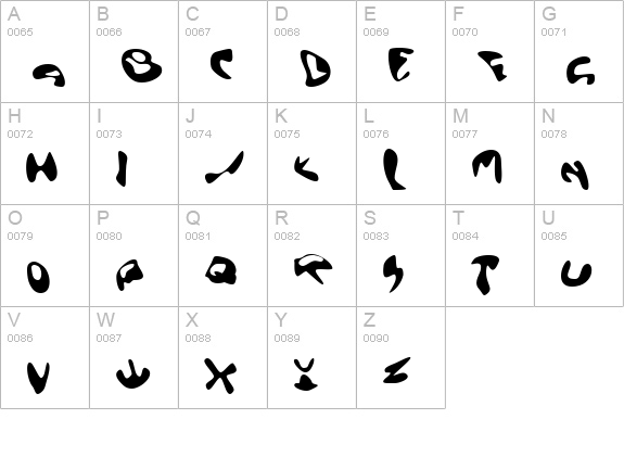 EctoBlaster uppercase A-Z preview