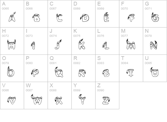 EDB Indians uppercase A-Z preview
