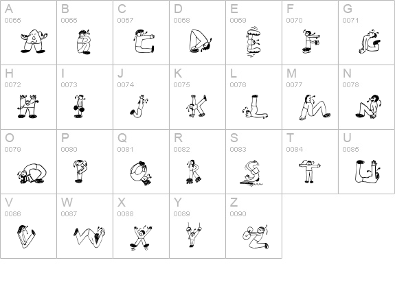 EDB Sweatin' It uppercase A-Z preview