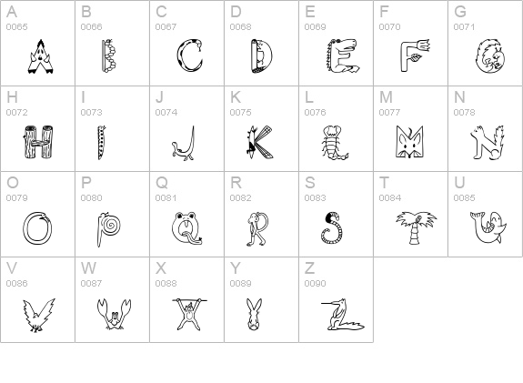 EDB Wild Things uppercase A-Z preview