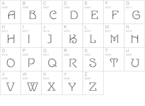 Edda uppercase A-Z preview