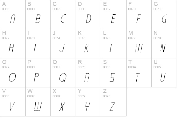 Eden Mills Gaunt Italic uppercase A-Z preview