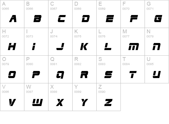 Edge Racer uppercase A-Z preview